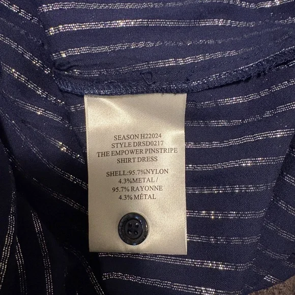 Wildfang Empower Shirt Dress - Navy Metallic Stripe - Picture 7 of 9